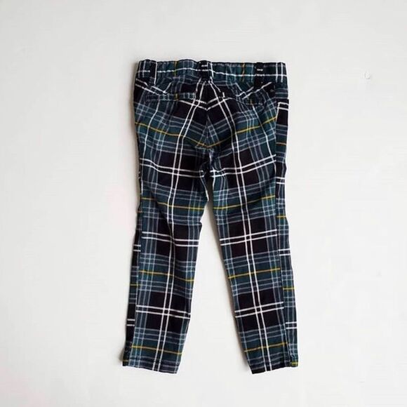 Old Navy green/black plaid mini pixie pants EUC 3T - Picture 3 of 3